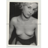 Portrait Of Sweet Topless Blonde / Big Eyes - Small Boobs (Vintage Photo B/W ~1960s)