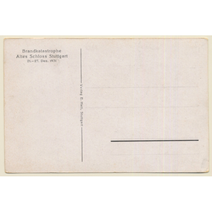 Stuttgart / Germany: Brandkatastrophe Altes Schloss (Vintage PC 1931)