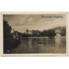 Thun / Switzerland: Rowing Boat - Aare - Town View (Vintage RPPC ~1920s/1930s)