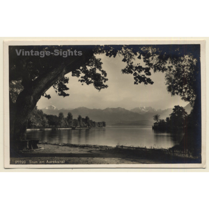 Switzerland: Thun Am Aarekanal (Vintage RPPC ~1920s/1930s)