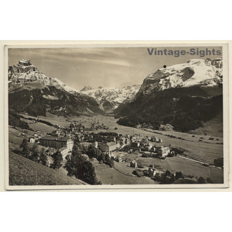 Switzerland: Engelberg Mit Hahnen, Spannörter & Titlis (Vintage RPPC ~1950s)
