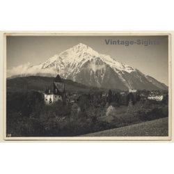 Switzerland: Spiez Am Thunersee Mit Niesen*2 (Vintage RPPC ~1920s/1930s)