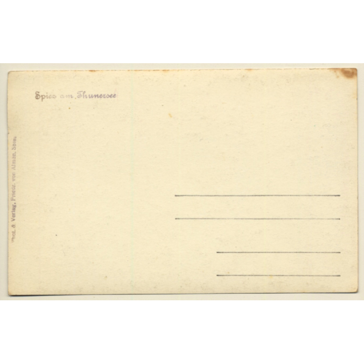 Switzerland: Spiez Am Thunersee Mit Niesen*2 (Vintage RPPC ~1920s/1930s)