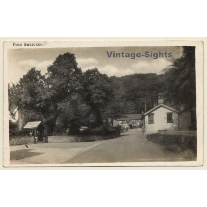 Pott Shrigley - Cheshire / UK: Street View (Vintage RPPC ~1930s)