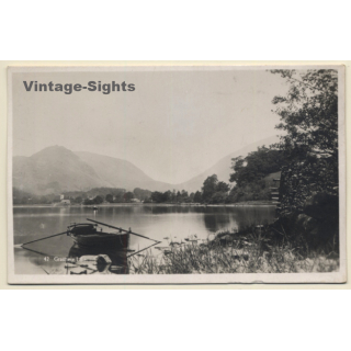 Lake District / UK: Grasmere Lake - Cumbria (Vintage RPPC ~1920s/1930s)
