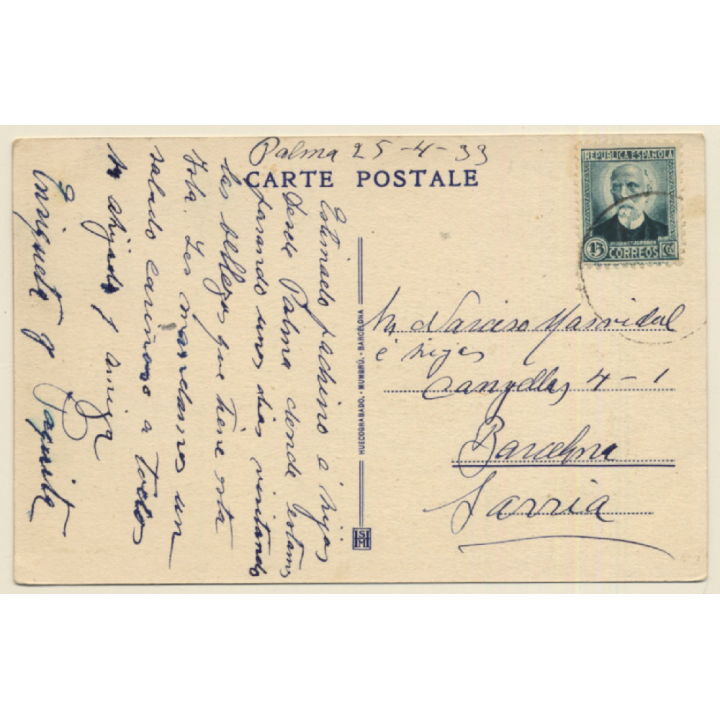 Palma De Mallorca / Baleares: Hotel Victoria Y Castillo Bellver (Vintage PC 1933)