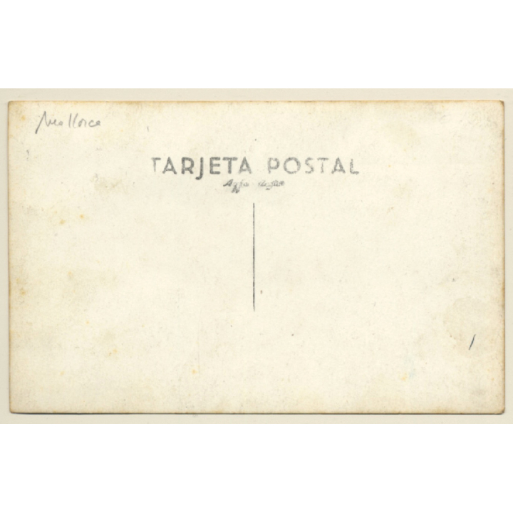 Mallorca / Baleares: View From Bellver Castle Onto Palma Bay & Town (Vintage RPPC ~1930s)