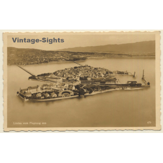 Germany: Lindau Vom Flugzeug Aus / Bodensee (Vintage RPPC ~1930s/1940s)