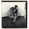 Semi Nude Dark-Skinned Female In Design Tulip Chair*4 (Vintage Contact Sheet Photo 1970s)