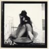 Semi Nude Dark-Skinned Female In Design Tulip Chair*5 (Vintage Contact Sheet Photo 1970s)