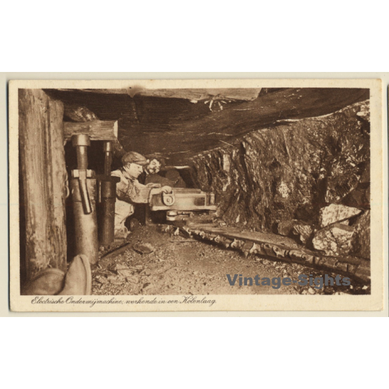 Mining: Electric Scuttling Machine, Working In A Coal Seam (Vintage PC)