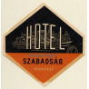 Budapest / Hungary: Hotel Szabadság (Vintage Luggage Label)