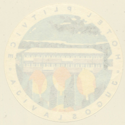 Croatia: Hotel Plitvice (Vintage Luggage Label)