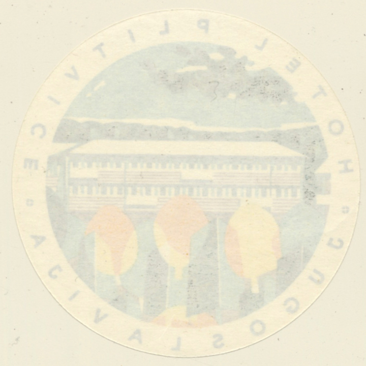 Croatia: Hotel Plitvice (Vintage Luggage Label)