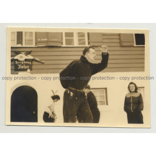 87541 Berghaus Iseler - Oberjoch / Germany (Vintage Photo B/W ~1940s/1950s)