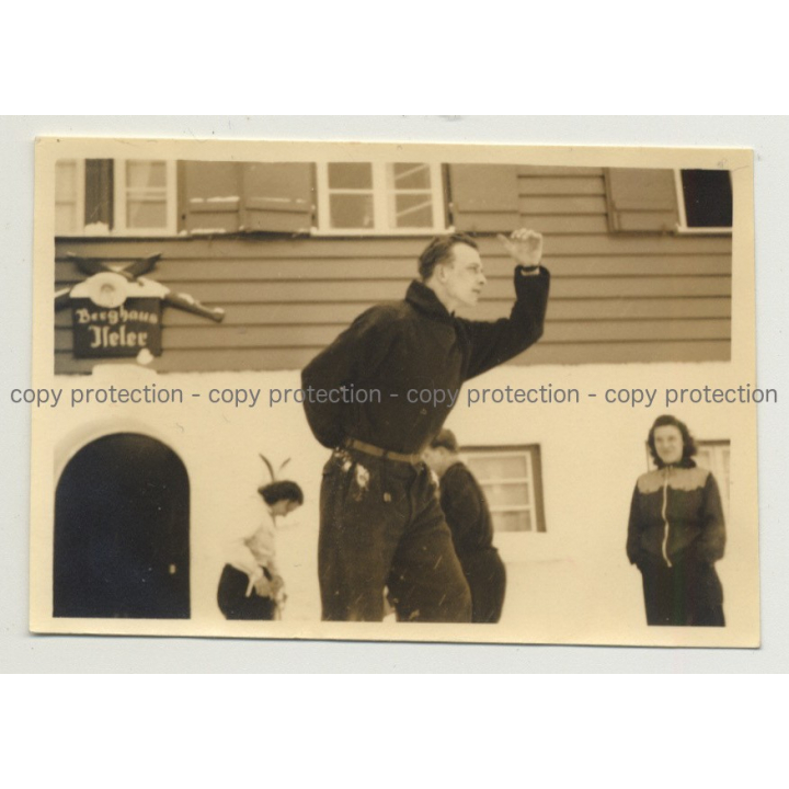 87541 Berghaus Iseler - Oberjoch / Germany (Vintage Photo B/W ~1940s/1950s)