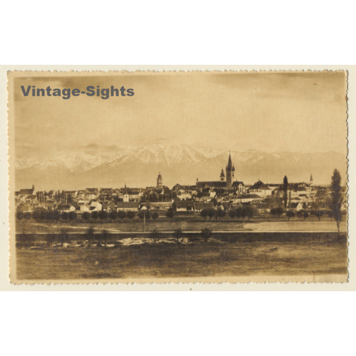 Sibiu - Hermannstadt / Romania: View Over Town (Vintage RPPC 1930s)