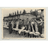 Soldier Supervises Clothing Distribution (Vintage Photo B/W ~1930s/1940s)