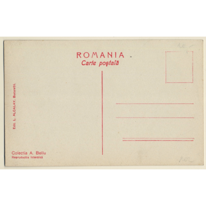 Romania: Tzigane Woman At River - Cow / Colectia A.Bellu (Vintage PC ~1930s)