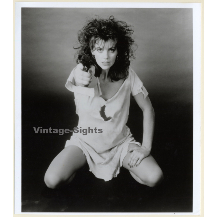 Stacy Cole With Gun / Penthouse Erotic Model (Vintage Photo 1980s)