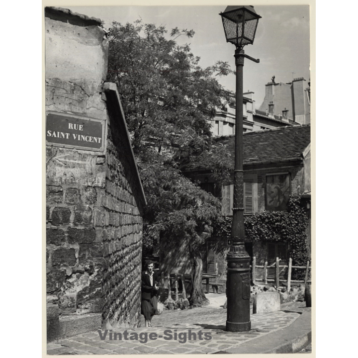 Serge de Sazo: Paris - Rue Saint Vicent 'Le Lapin Agile' (Vintage Photo 1960s)