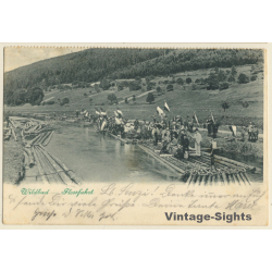 Wildbad / Germany: Flossfahrt - Raft Ride (Vintage PC 1907)