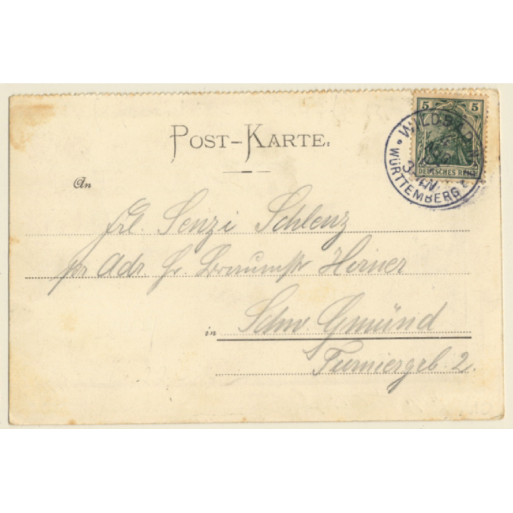 Wildbad / Germany: Flossfahrt - Raft Ride (Vintage PC 1907)