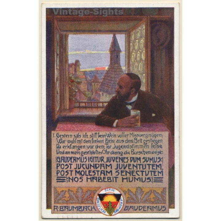 Künstler AK: Baumbach-Gaudeamus / Deutscher Schulverein 236 (Vintage Artist PC 1912)
