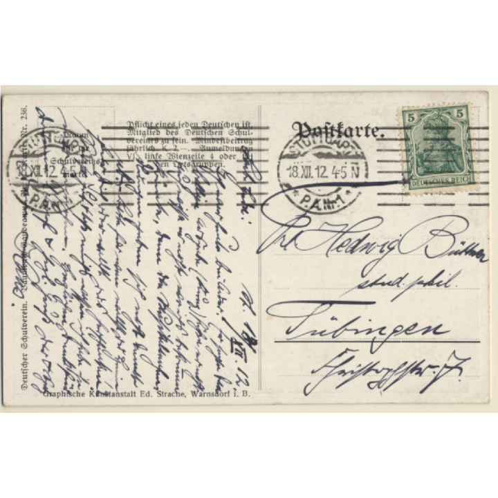 Künstler AK: Baumbach-Gaudeamus / Deutscher Schulverein 236 (Vintage Artist PC 1912)