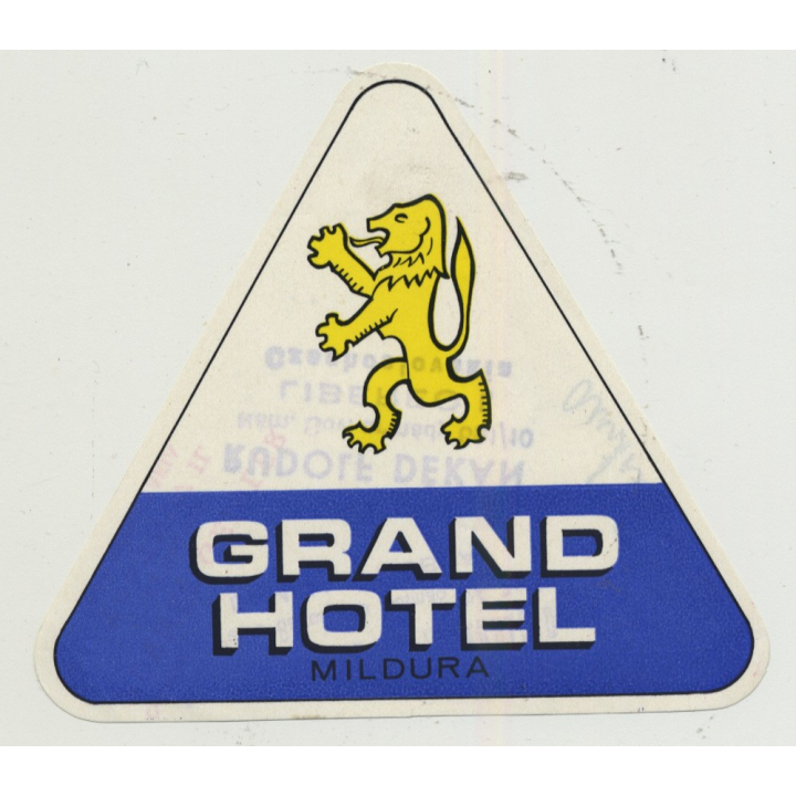 Grand Hotel - Mildura (Victoria) / Australia (Vintage Luggage Label)