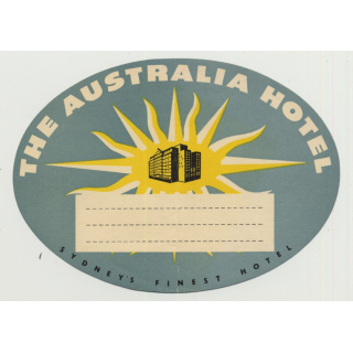 The Australian Hotel - Sydney / Australia (Vintage Luggage Label)