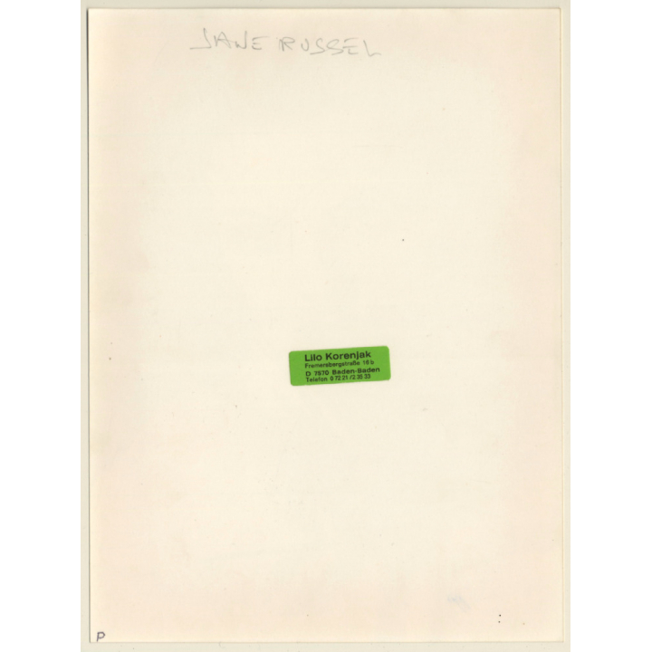 Jane Russell - Studio Portrait (Vintage Press Photo 1970s/1980s)