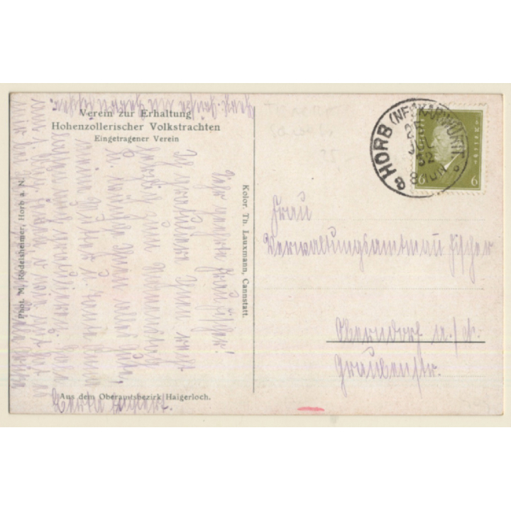 Schwarzwald: Hohenzoller Volkstrachten / Garbs (Vintage PC 1932)