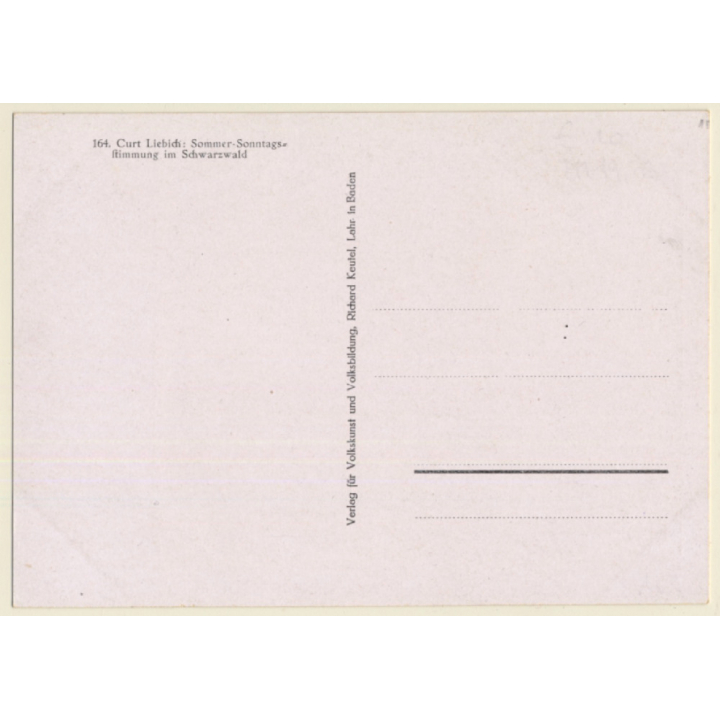 Curt Liebich: Sommer-Sonntagsstimmung Im Schwarzwald / Trachten (Vintage Artist PC)