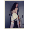 Rear View: Topless Semi Nude In White Panties & Stockings (Vintage Photo ~1980s)