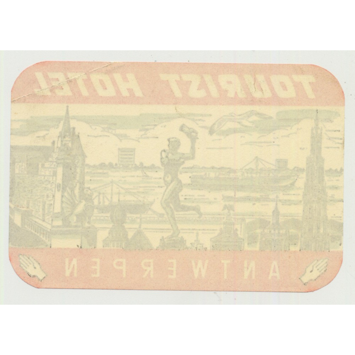 Tourist Hotel - Antwerpen / Belgium (Vintage Luggage Label)