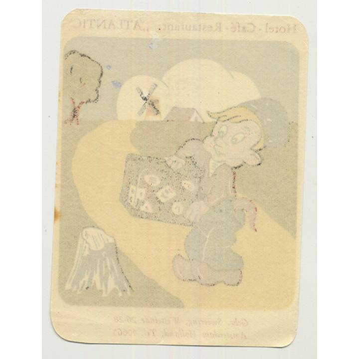 Hotel Café Restaurant Atlantic - Amsterdam / Netherlands (Vintage Luggage Label)