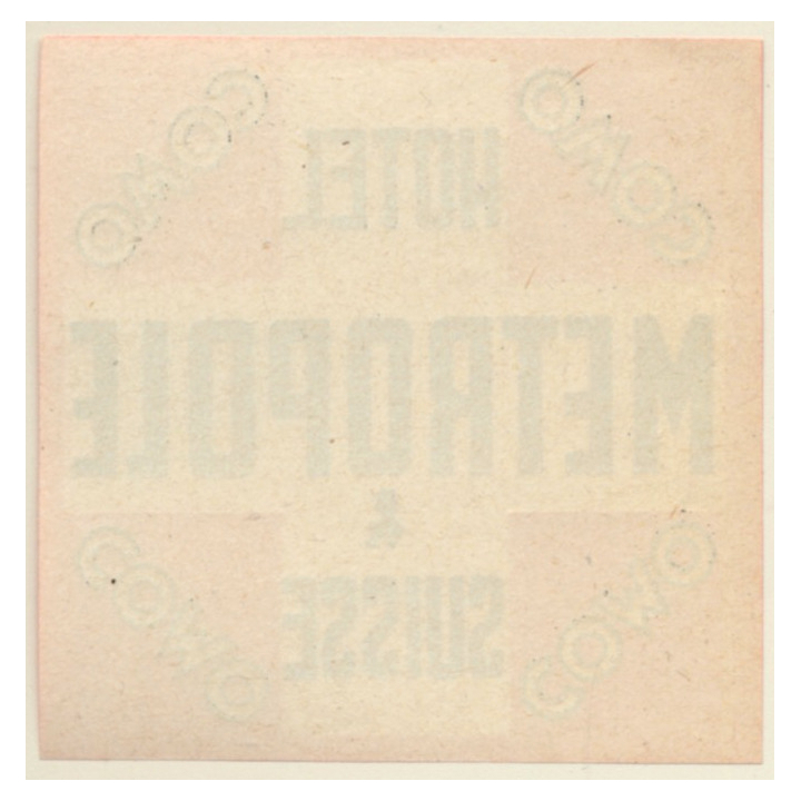 Como / Switzerland: Hotel Metropole & Suisse*2  (Vintage Luggage Label)