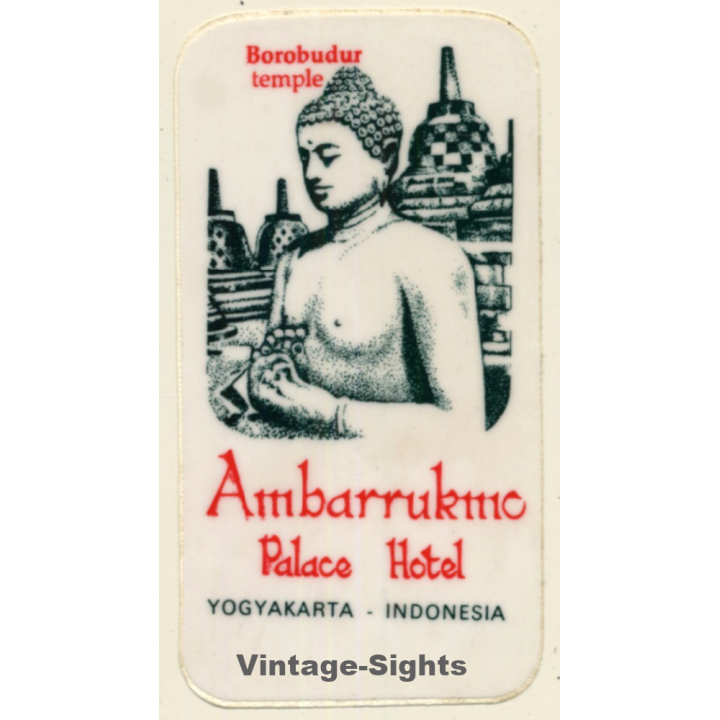 Java / Indonesia: Ambarrukmo Palace Hotel - Yogyakarta (Vintage Self Adhesive Luggage Label / Sticker)