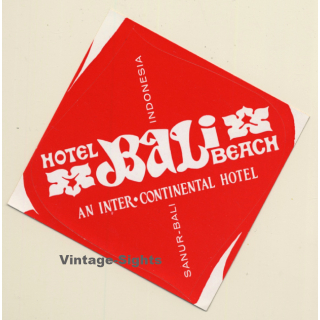 Indonesia: Hotel Bali Beach / Inter Continental (Vintage Self Adhesive Luggage Label / Sticker)