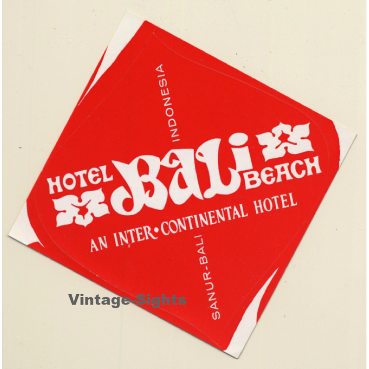 Indonesia: Hotel Bali Beach / Inter Continental (Vintage Self Adhesive Luggage Label / Sticker)