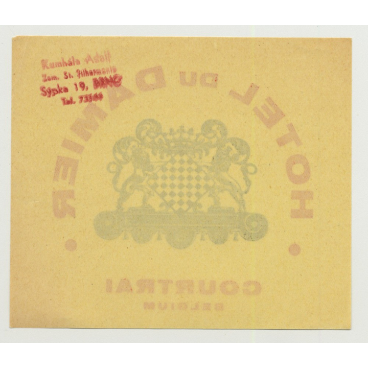 Hotel Du Damier - Courtrai / Belgium (2) (Vintage Luggage Label)