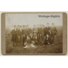 Stuttgart: Männer Ausflug Münster Neckarbrücke (Vintage Cabinet Card 1894)