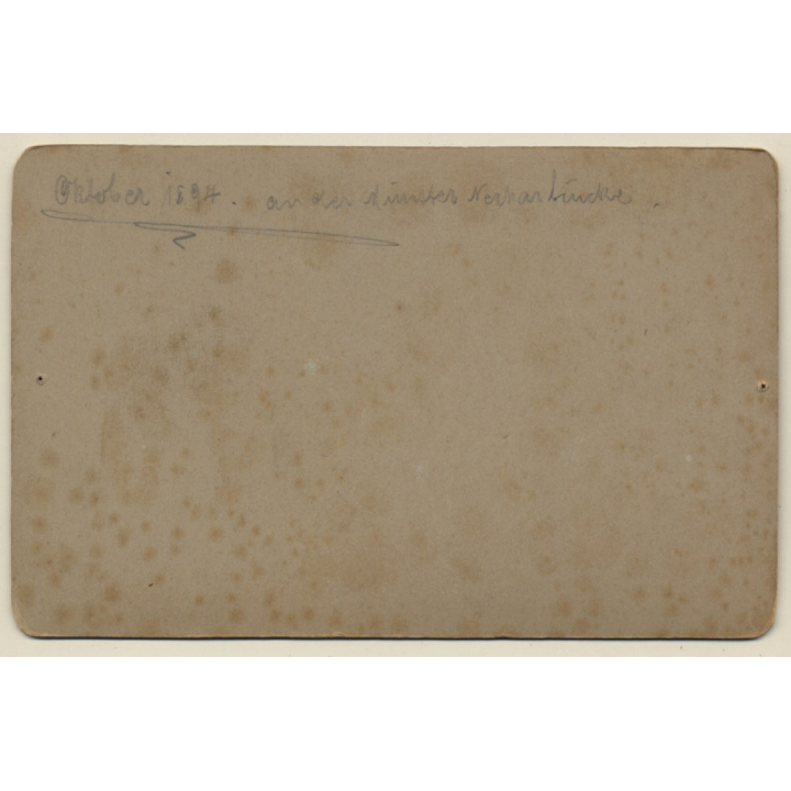 Stuttgart: Männer Ausflug Münster Neckarbrücke (Vintage Cabinet Card 1894)