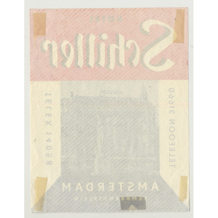 Hotel Schiller - Amsterdam / Netherlands (Vintage Luggage Label)