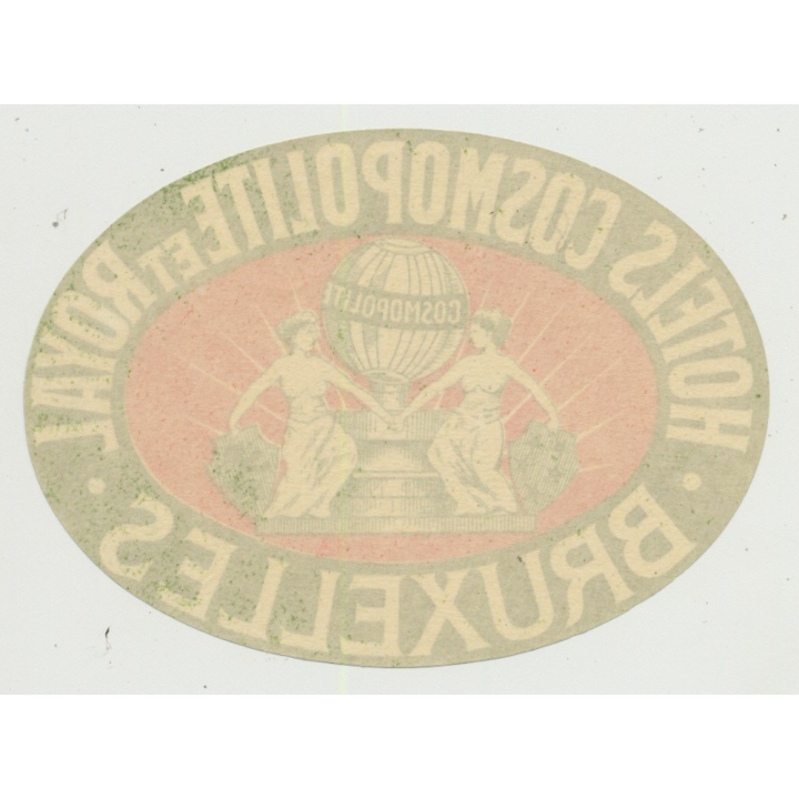 Hotels Cosmopolite Et Royal - Bruxelles / Belgium (Vintage Luggage Label ~1950s)