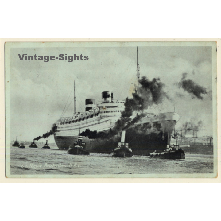 S.S. Nieuw Amsterdam H.A.L. / Steamer (Vintage PC 1938)