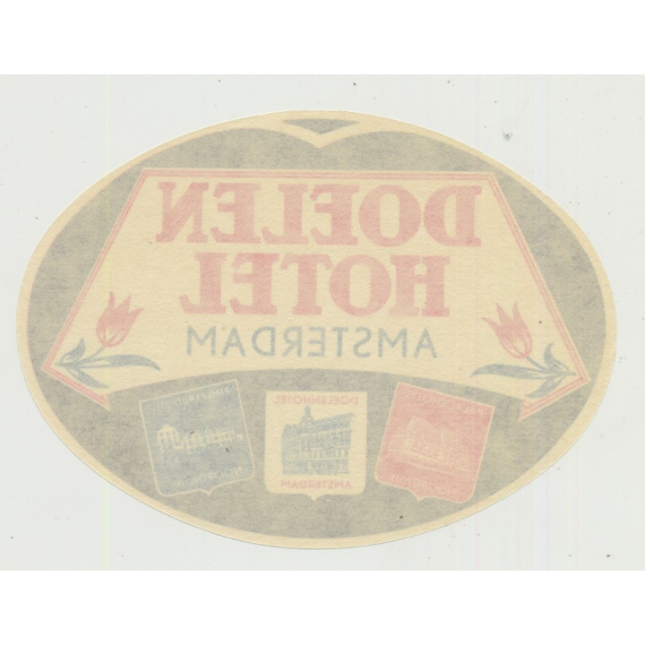Doelen Hotel - Amsterdam / Netherlands (Vintage Luggage Label)