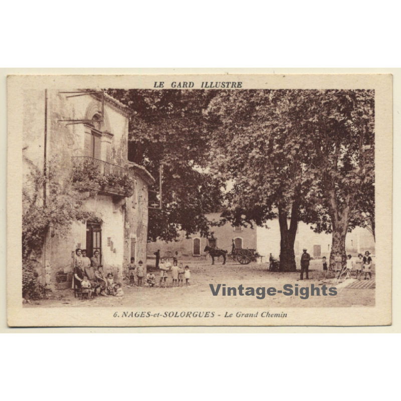 30114 Nages-Et-Solorgues / France: Le Grand Chemin (Vintage PC 1937)