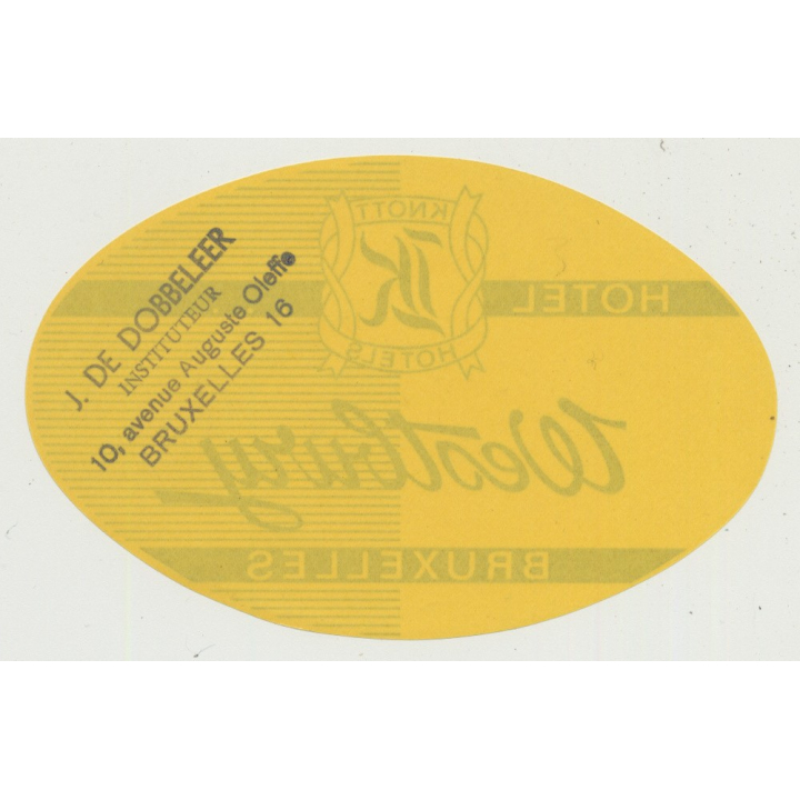 Hotel Westbury (Knott Hotels) - Bruxelles / Belgium (Vintage Luggage Label)